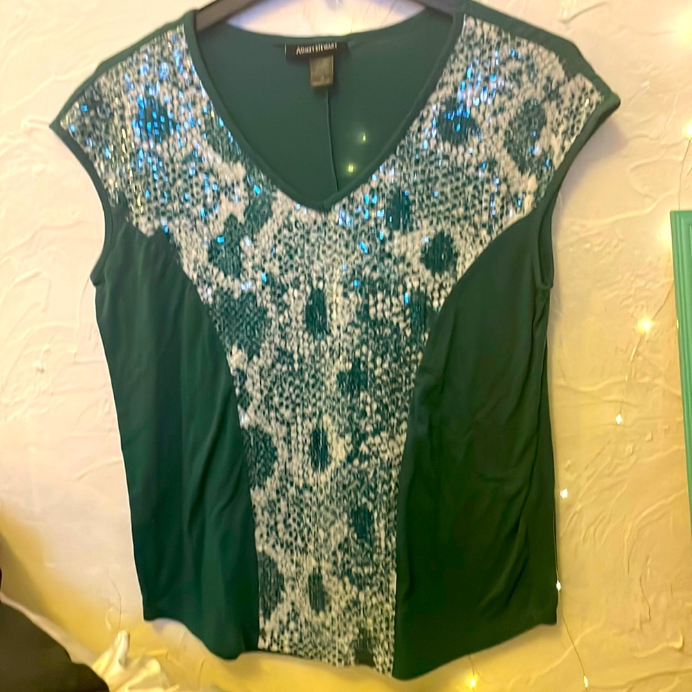 Ashley Stewart top. Size 12. Snake scale effect.